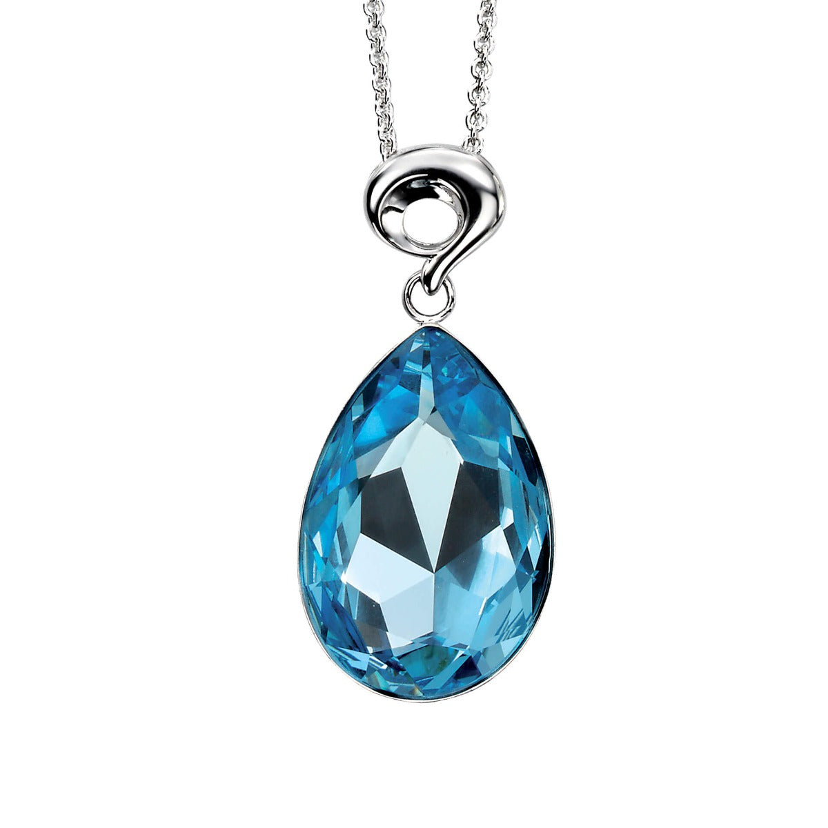 Beginnings Large Teardrop Aquamarine Crystal Pendant