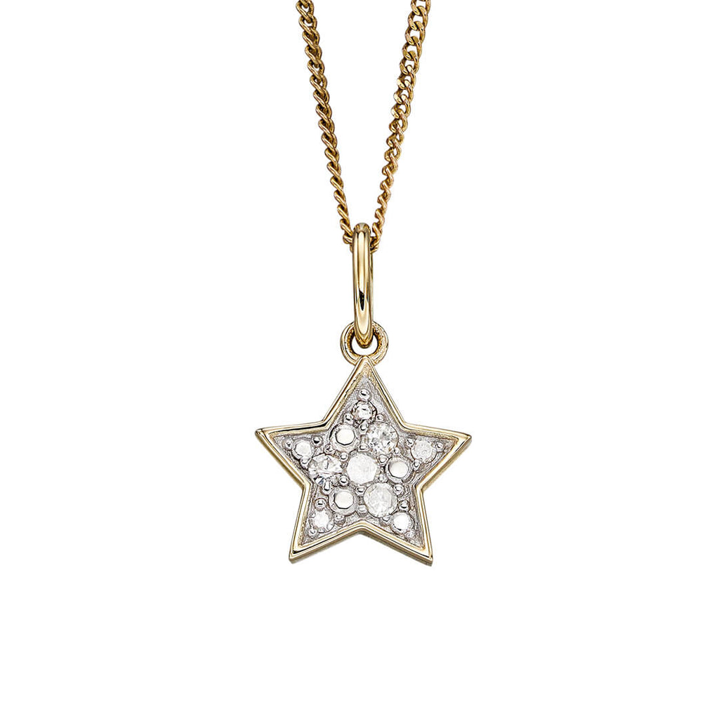 Elements Gold Star Pendant with Diamonds