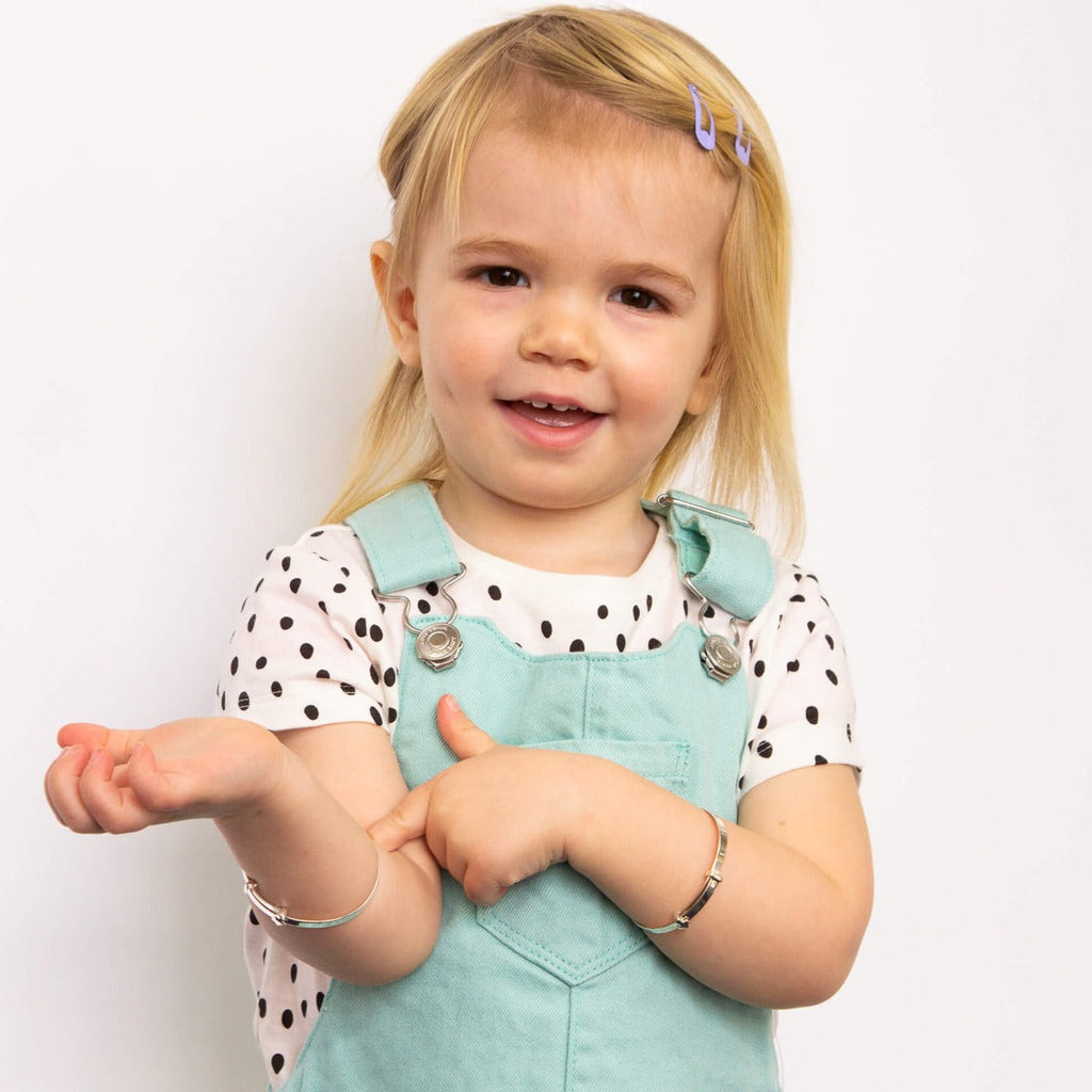 Beginnings Plain Silver Expandable Baby Bangle