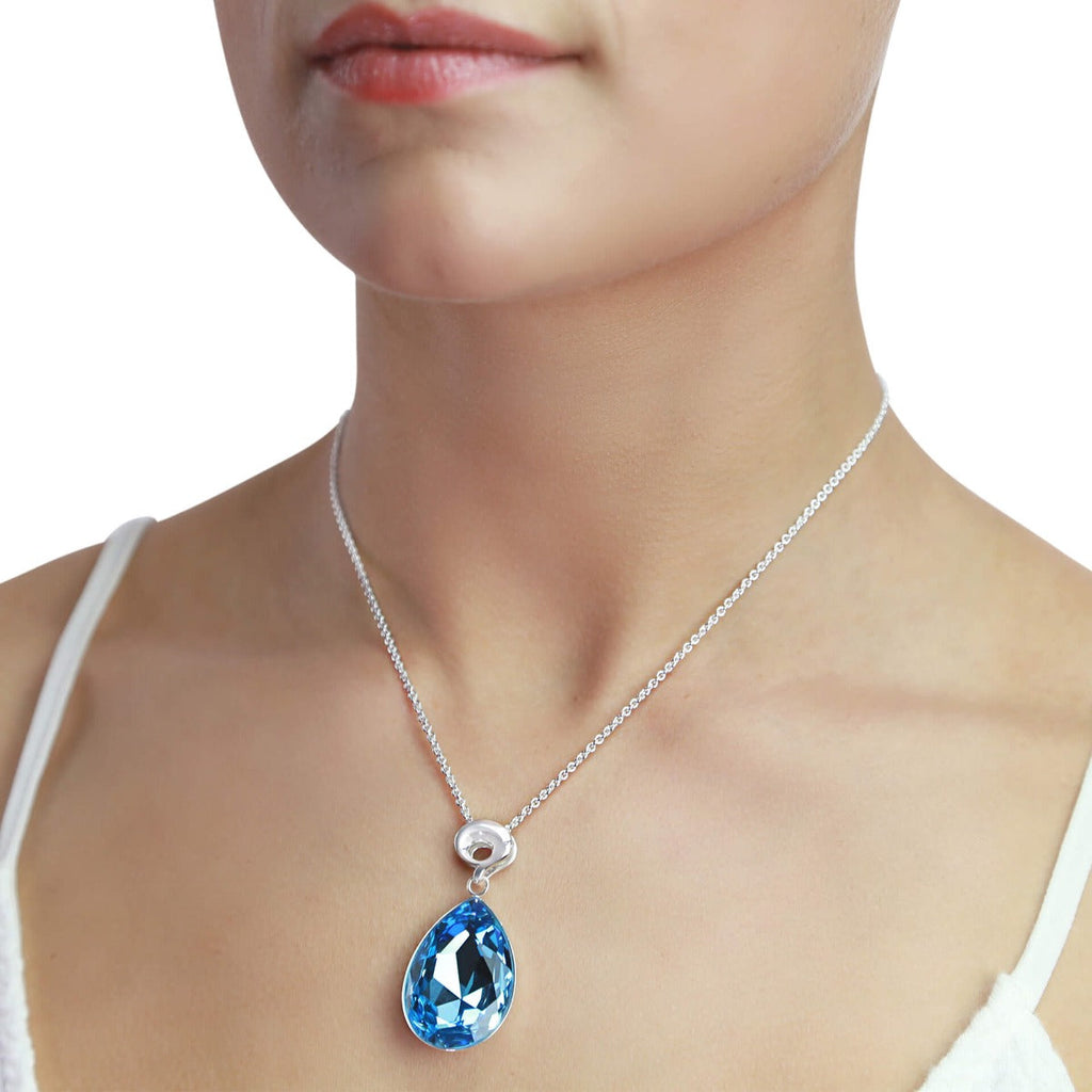 Beginnings Large Teardrop Aquamarine Crystal Pendant