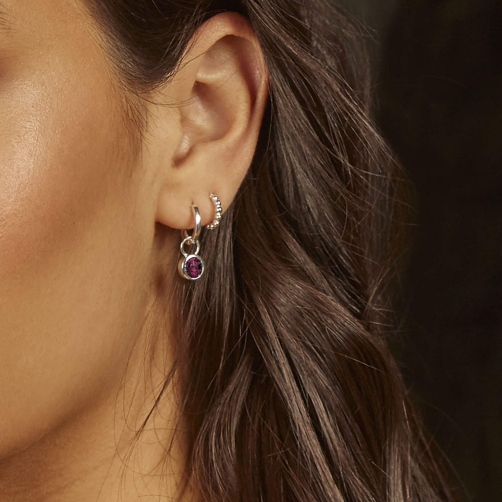 Beginnings Crystal Birthstone Hoop Earring Charms