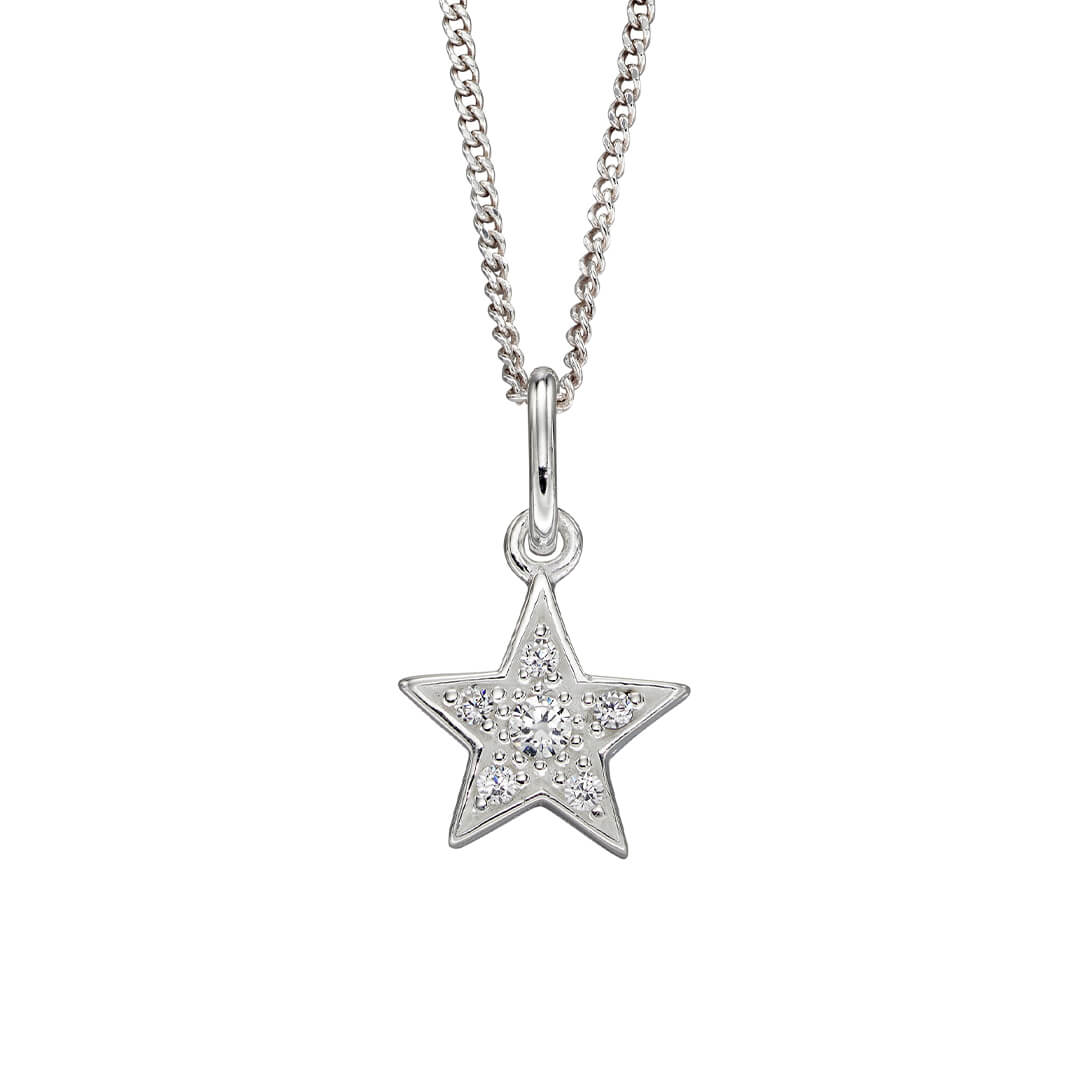 Beginnings Pave Set Star Pendant with Cubic Zirconia