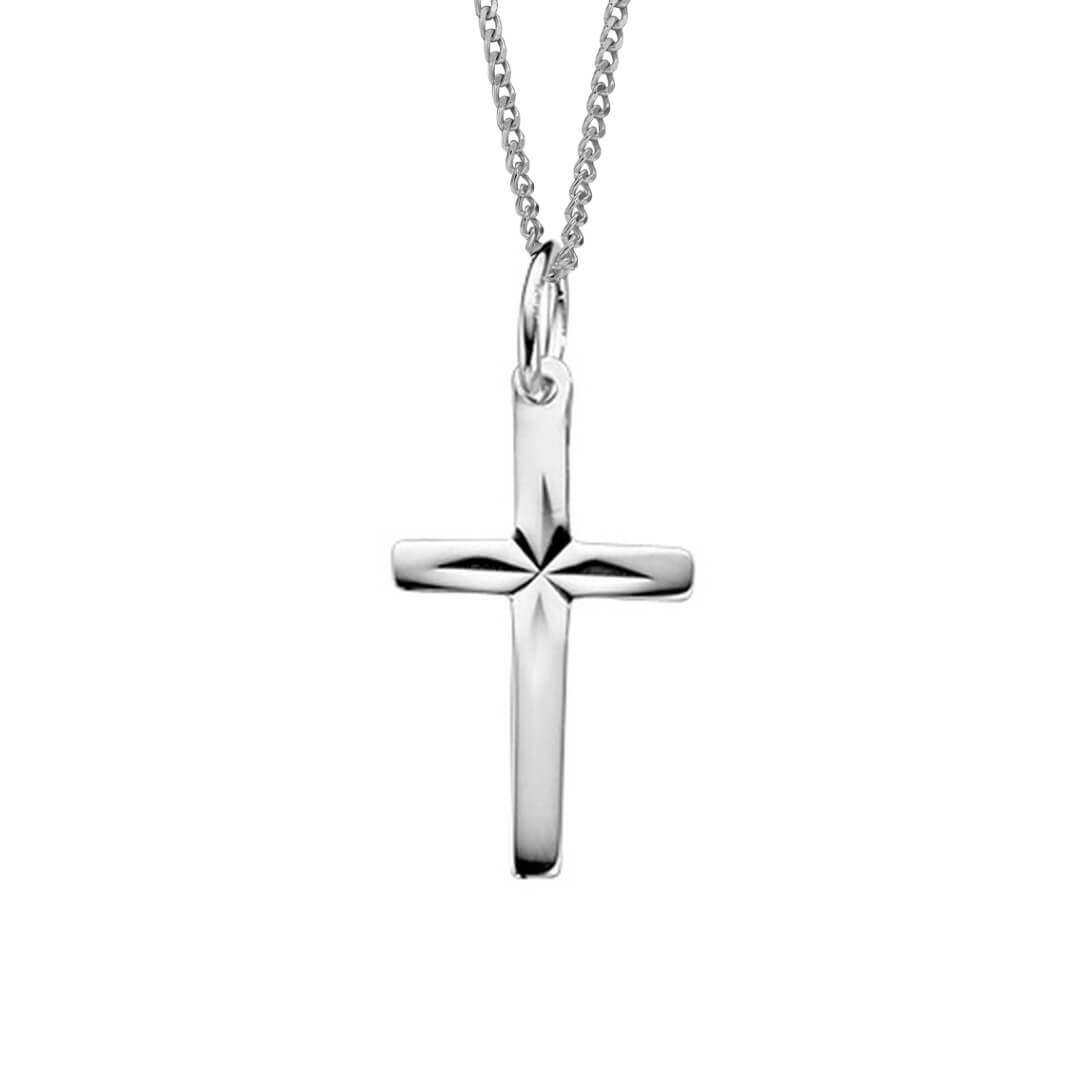 Beginnings Diamond Cut Cross Pendant
