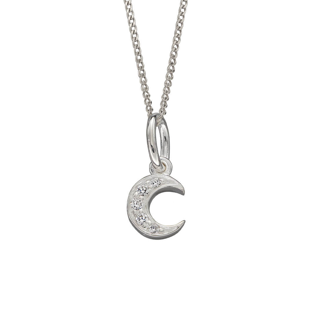 Beginnings Pave Set Crescent Moon Pendant with Cubic Zirconia