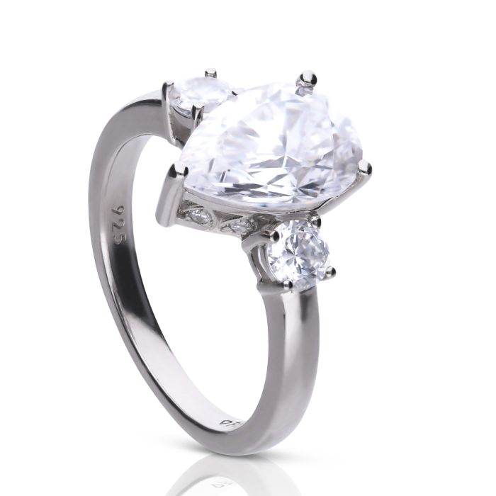 Diamonfire Teardrop Trilogy Ring