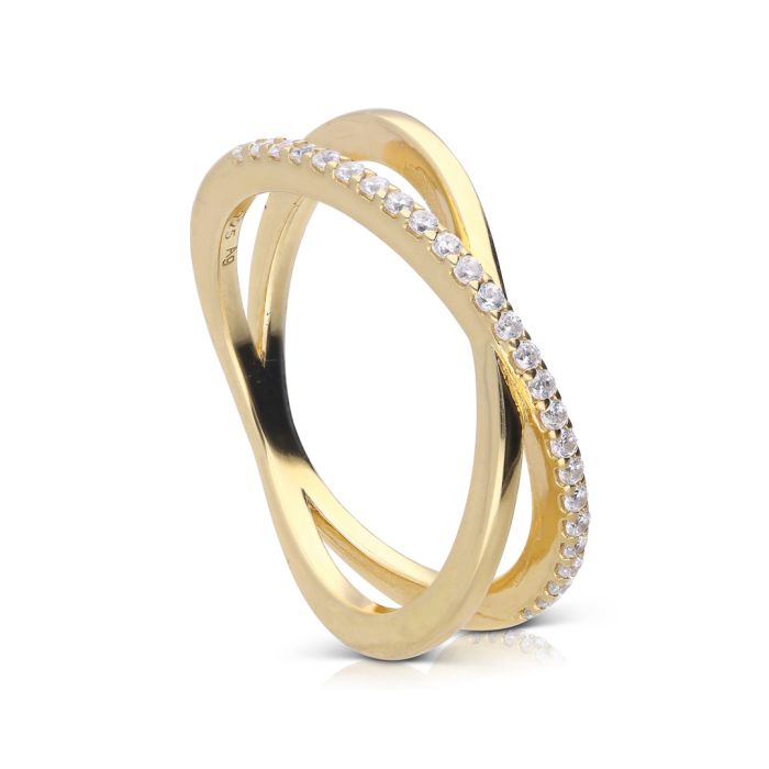 Diamonfire Pave Set Crossover Ring
