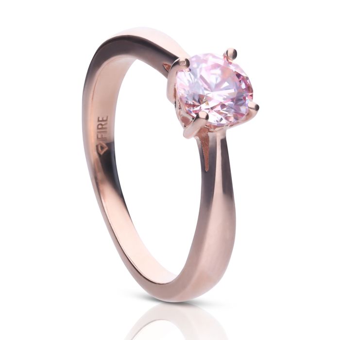 Diamonfire Pink Zirconia Solitaire Ring