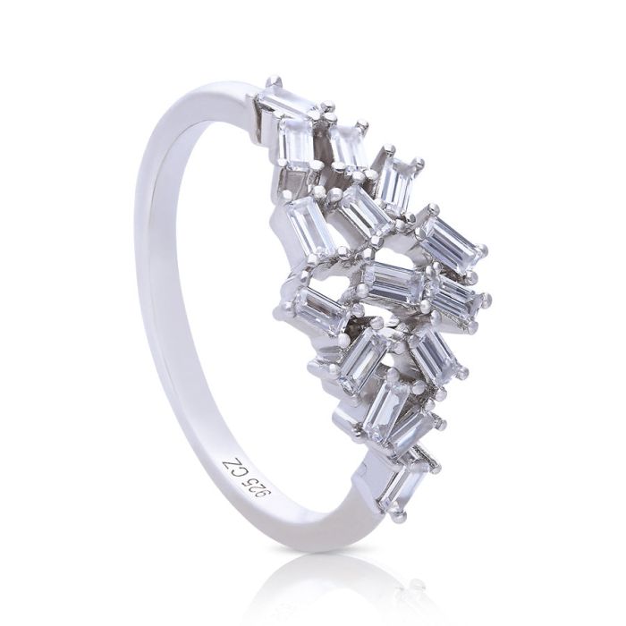 Diamonfire Multi Baguette Scatter Ring