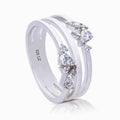 Diamonfire Triple Layered Multi Stone Ring