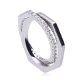 Diamonfire Pave and Plain Connected Rings