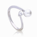 Diamonfire Shell Pearl and Small Zirconia Wrap Ring