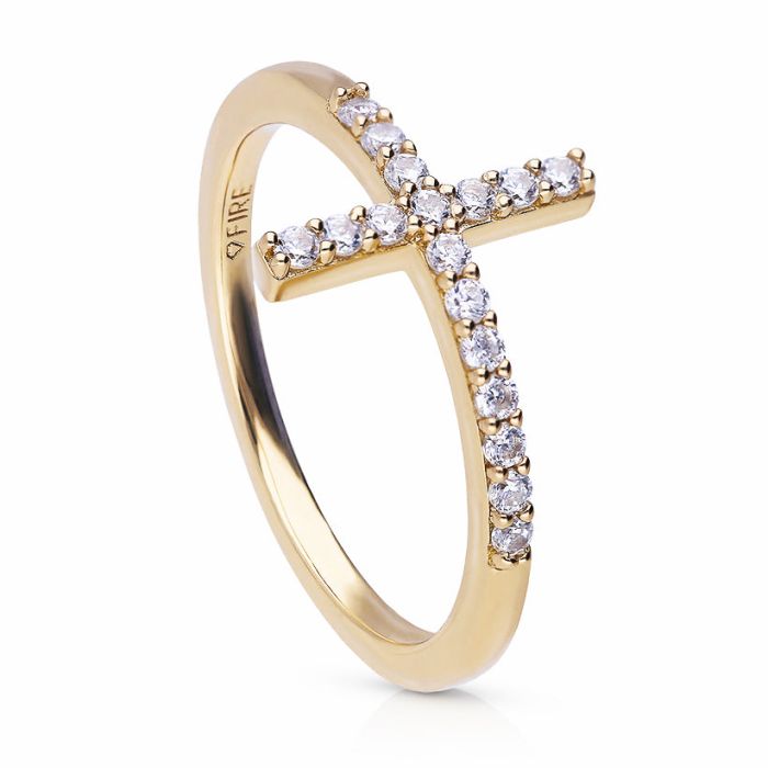 Diamonfire Pave Set Cross Ring