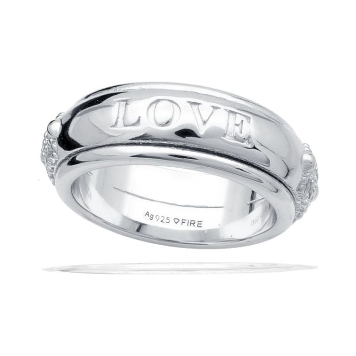Diamonfire Love Textured Spinner Ring