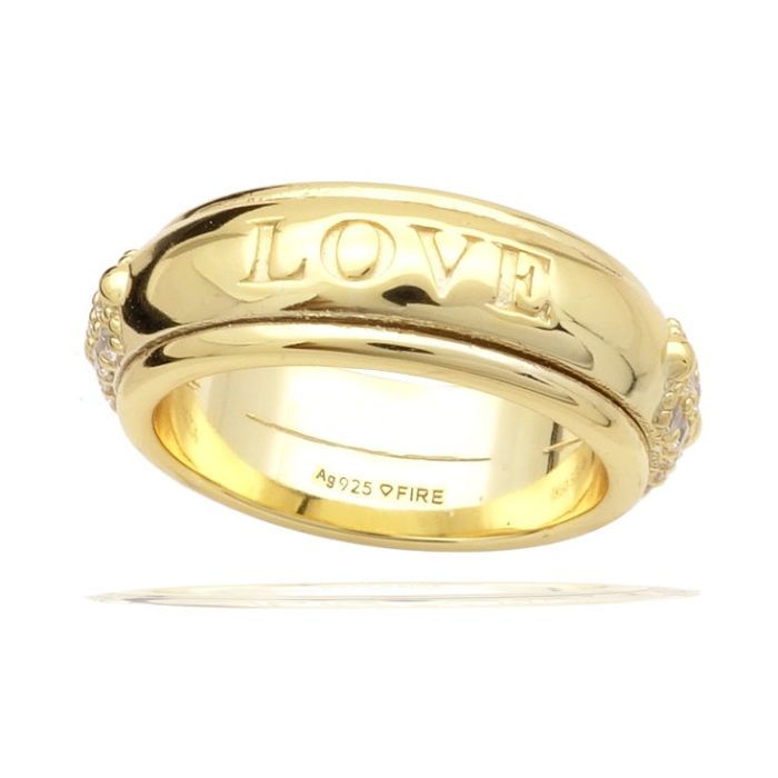 Diamonfire Love Textured Spinner Ring