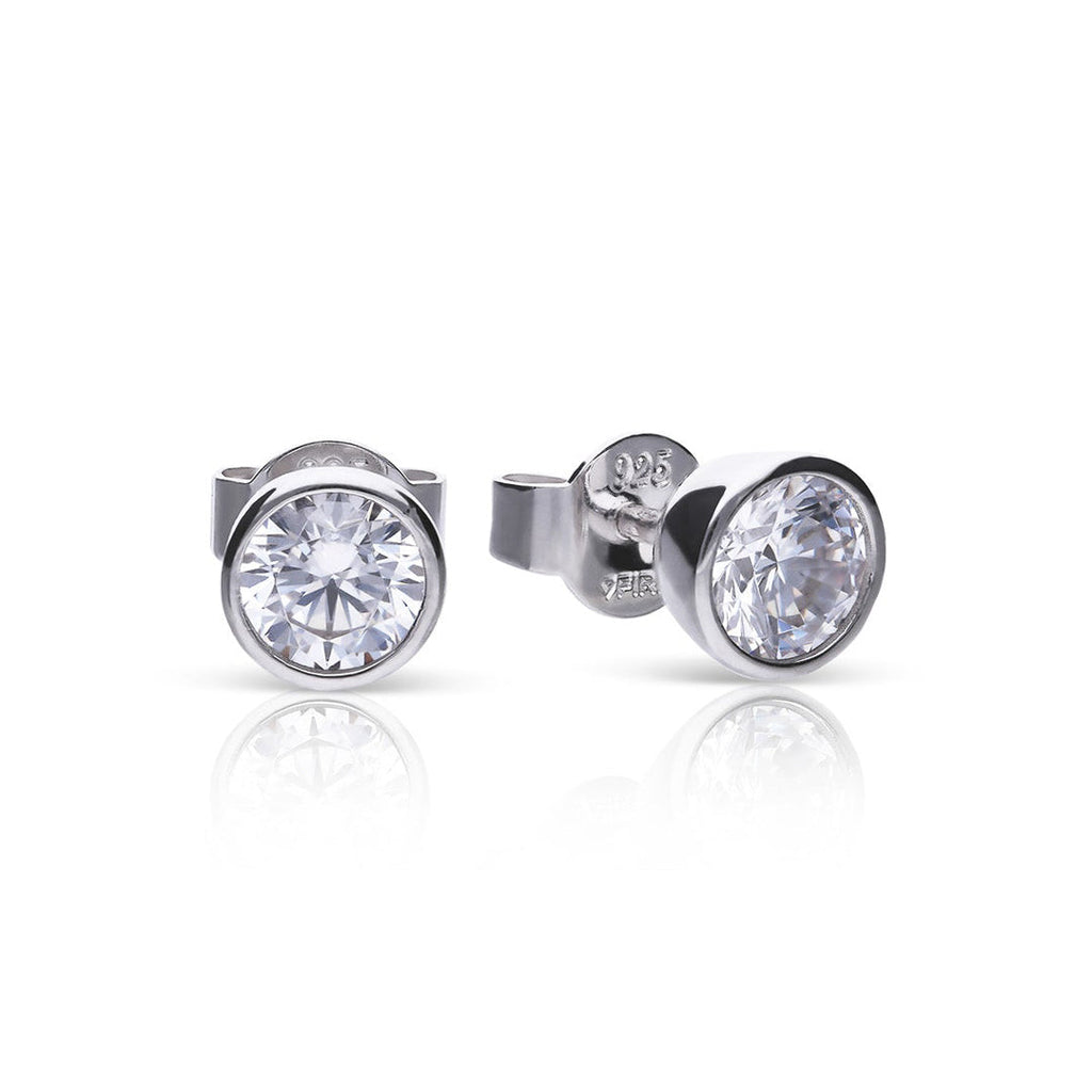 Diamonfire Bezel Set Solitaire Stud Earrings