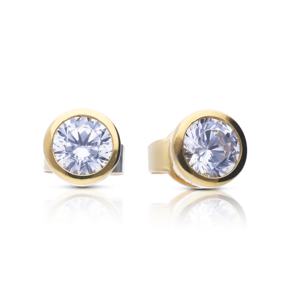 Diamonfire Bezel Set Solitaire Stud Earrings