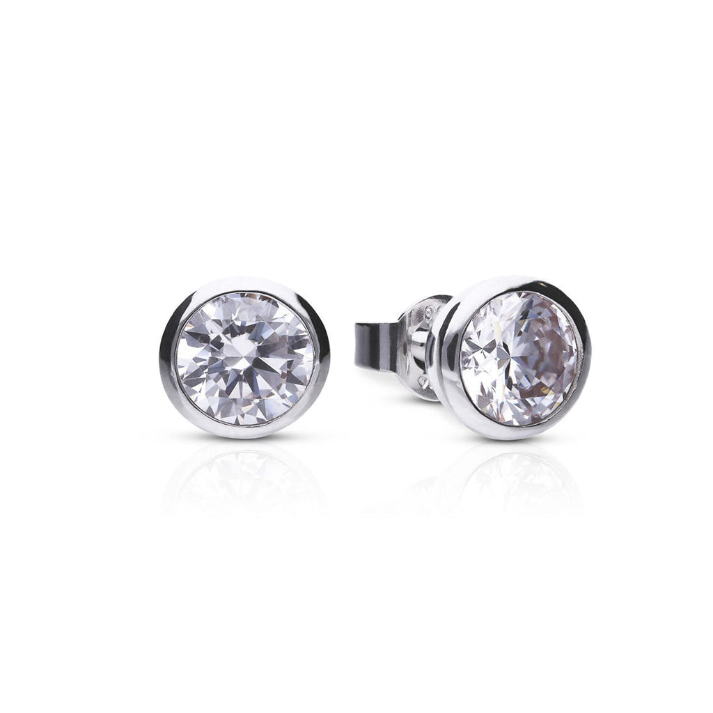 Diamonfire Bezel Set Solitaire Stud Earrings