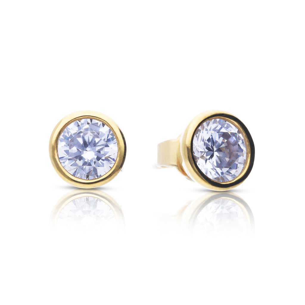 Diamonfire Bezel Set Solitaire Stud Earrings