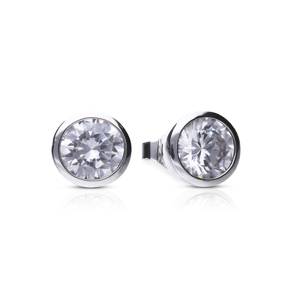 Diamonfire Bezel Set Solitaire Stud Earrings