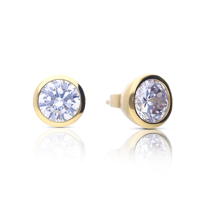 Diamonfire Bezel Set Solitaire Stud Earrings