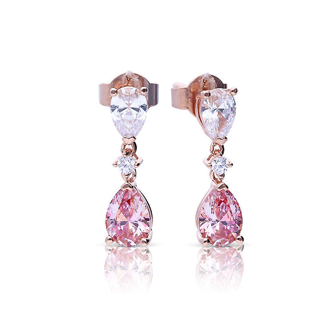 Diamonfire Pink and White Zirconia Earrings