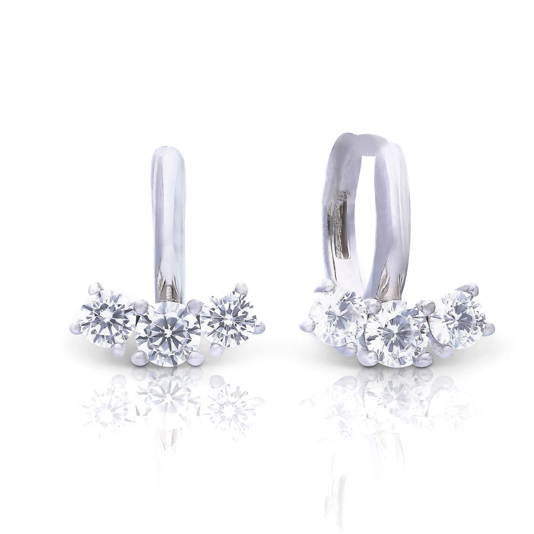 Diamonfire Trilogy Zirconia Hoop Earrings