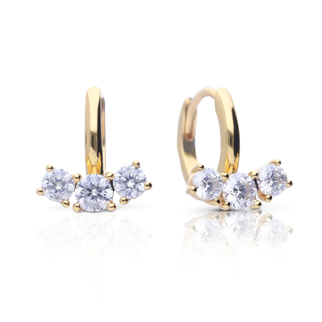 Diamonfire Trilogy Zirconia Hoop Earrings
