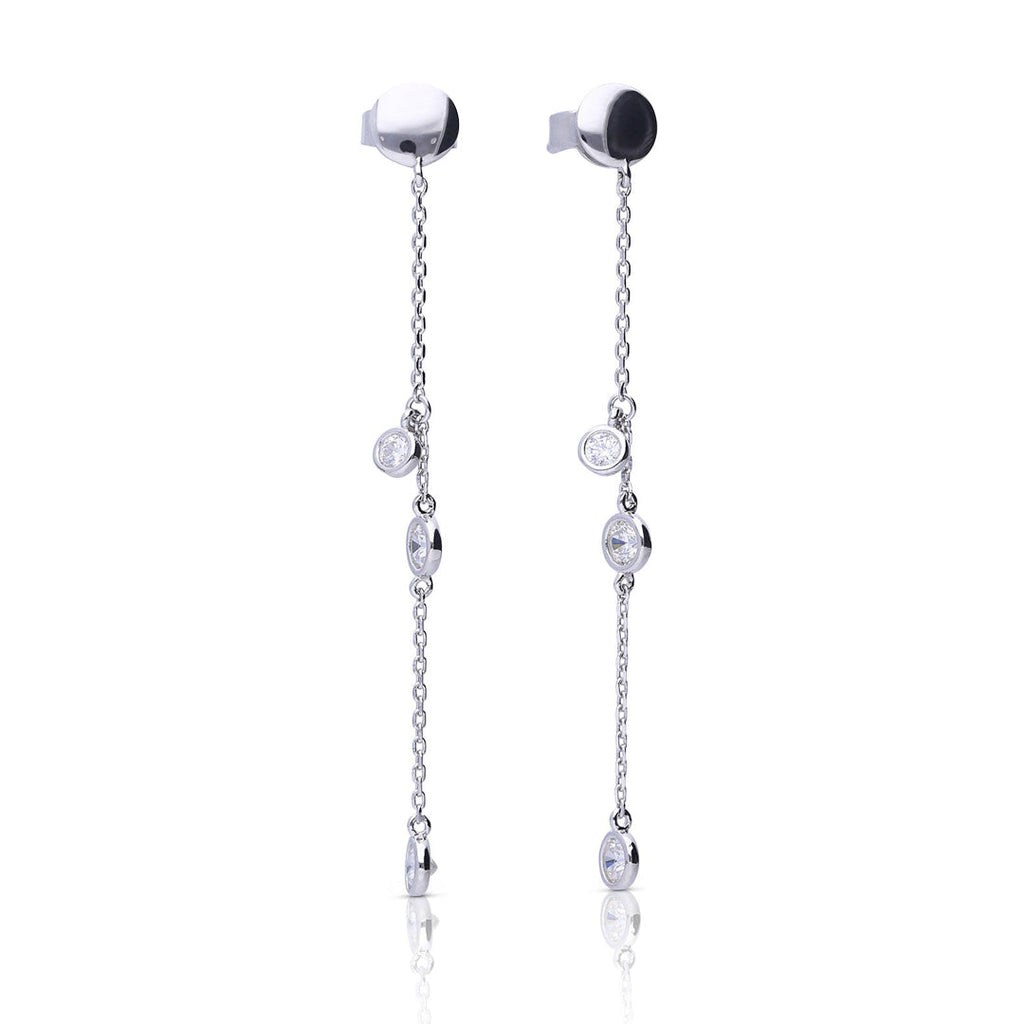 Diamonfire Bezel Set Zirconia Drop Earrings