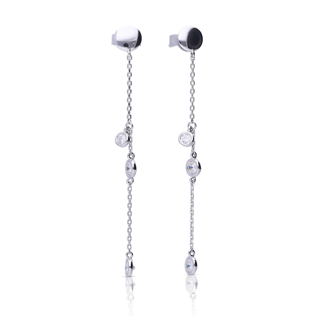 Diamonfire Bezel Set Zirconia Drop Earrings