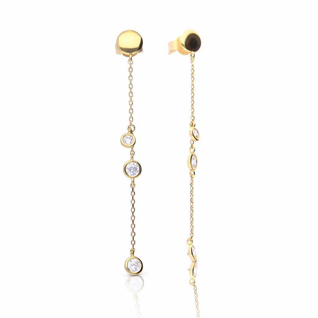 Diamonfire Bezel Set Zirconia Drop Earrings