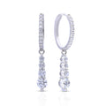 Diamonfire Graduating Stones Drop Hoop Earrings
