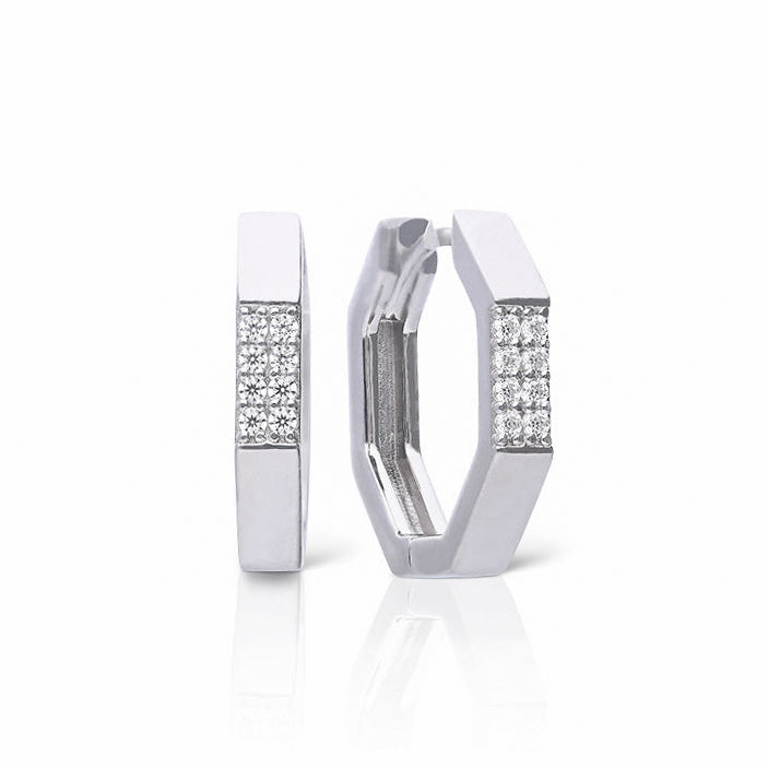 Diamonfire Octagonal Hoop Earrings