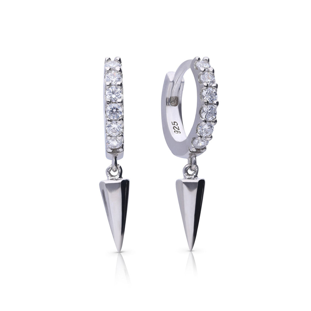 Diamonfire Pave Hoop Earrings with Spike Charm