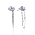 Diamonfire Stud Earrings with Double Chain Drop