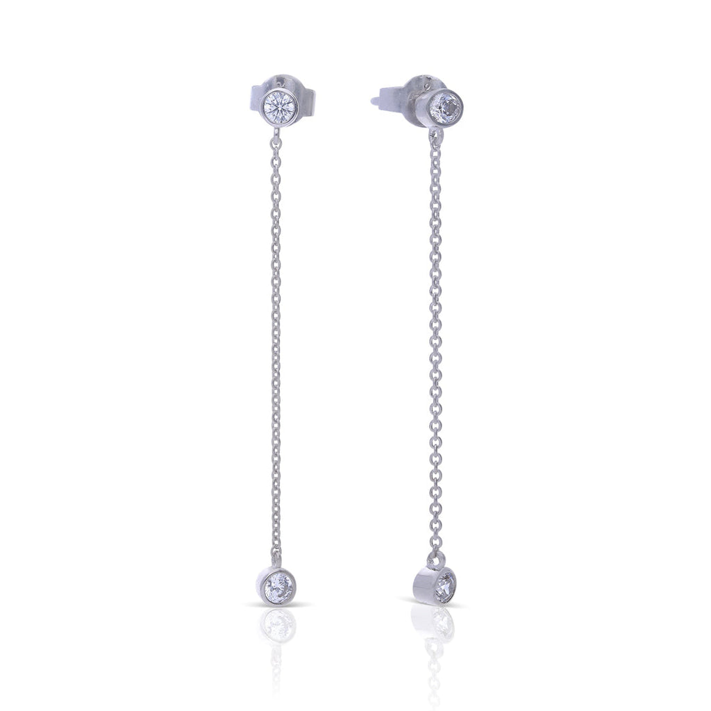 Diamonfire Bezel Set Chain Drop Earrings
