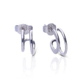 Diamonfire Plain Double Loop Stud Earrings
