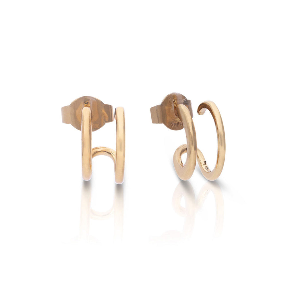 Diamonfire Plain Double Loop Stud Earrings