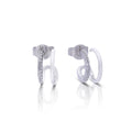 Diamonfire Double Loop Stud Earrings with Zirconia