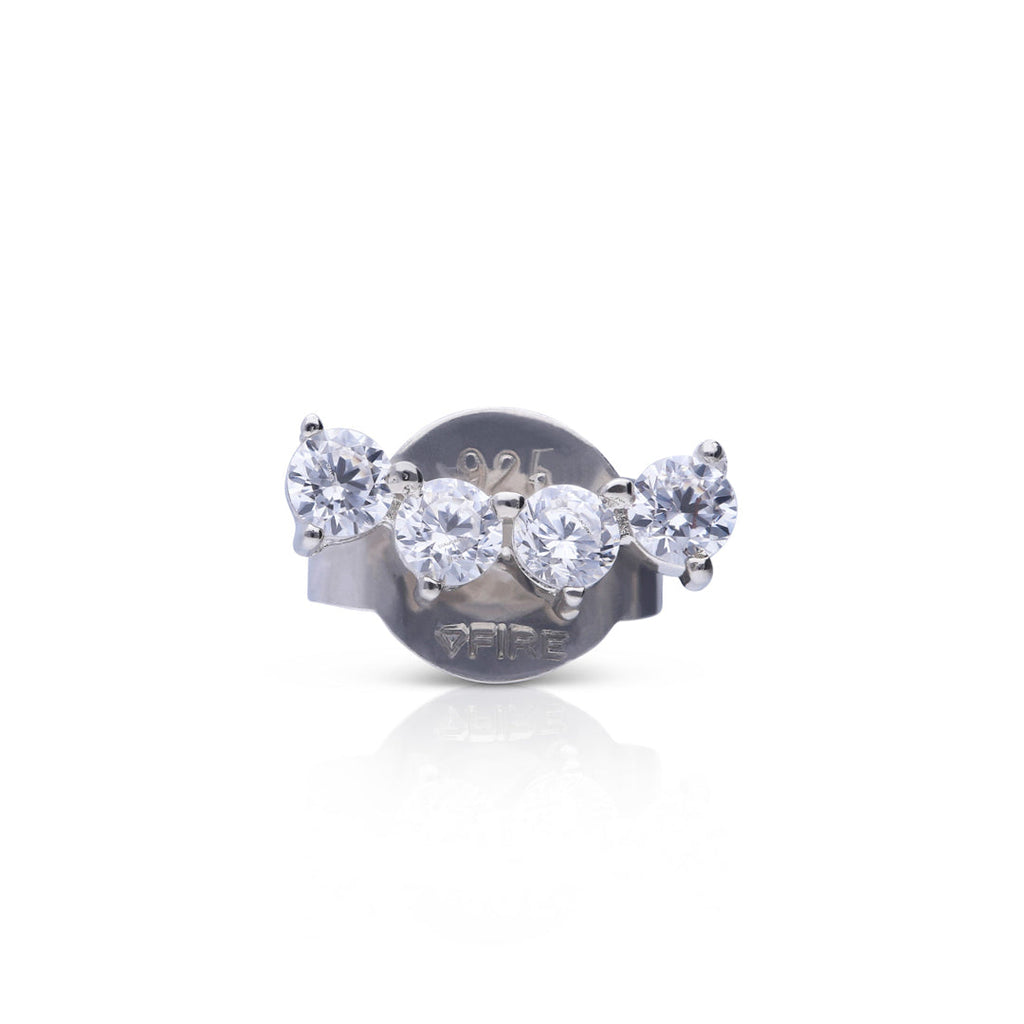 Diamonfire Single Four Stone Crawler Stud Earring