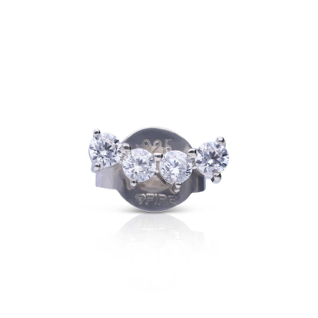 Diamonfire Single Four Stone Crawler Stud Earring