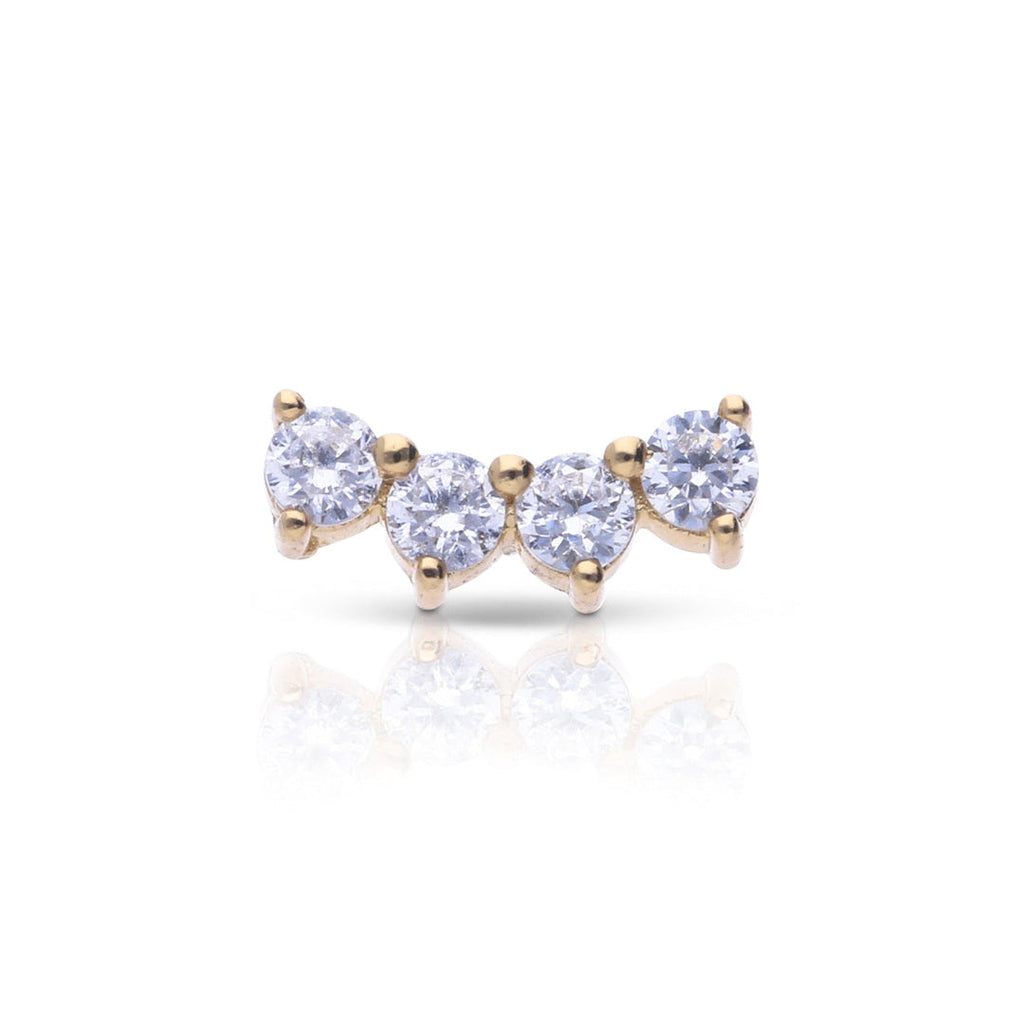 Diamonfire Single Four Stone Crawler Stud Earring