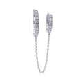 Diamonfire Double Hoop Earring with Chain Connector