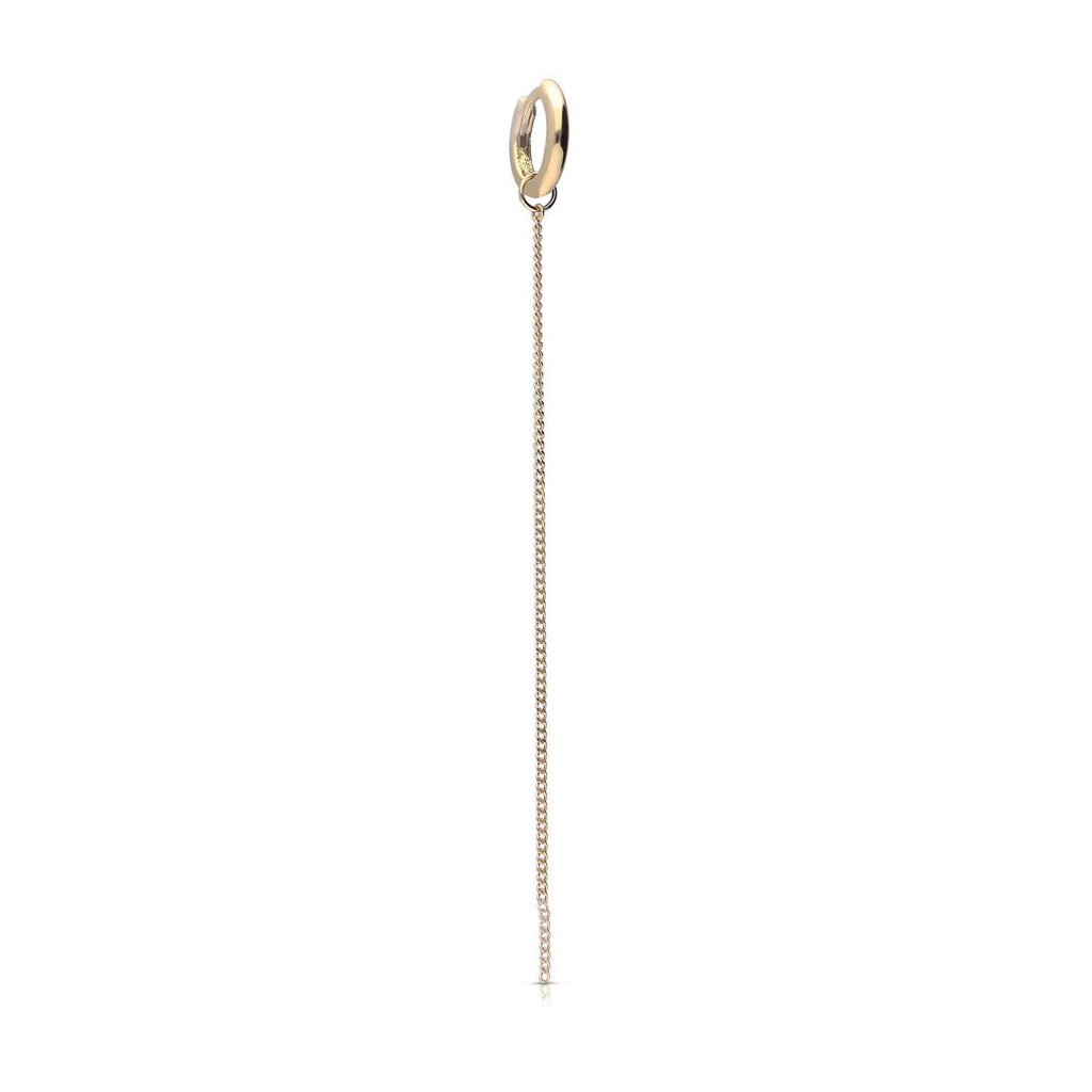 Diamonfire Single Plain Hoop Earring with Chain Drop