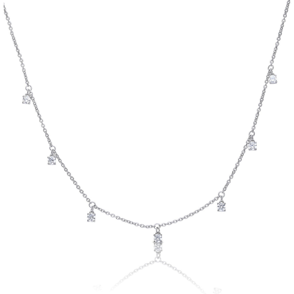 Diamonfire Claw Set Zirconia Station Necklace