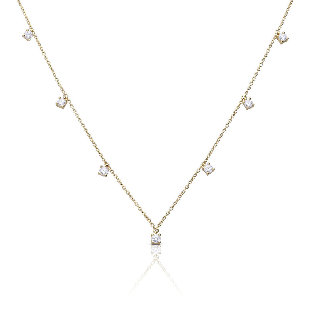 Diamonfire Claw Set Zirconia Station Necklace