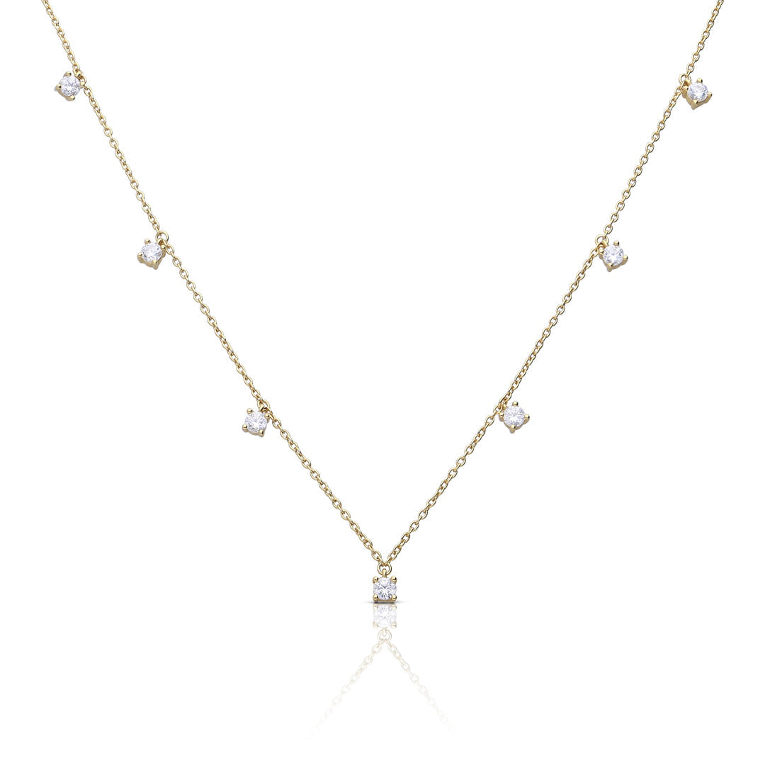 Diamonfire Claw Set Zirconia Station Necklace