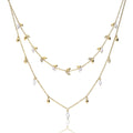 Diamonfire Marquise and Multi-Stone Detail Double Row Necklace