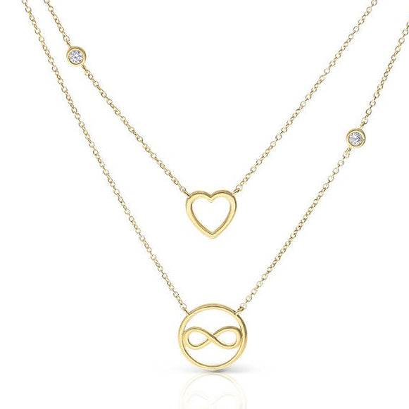 Diamonfire Infinity Heart Double Necklace