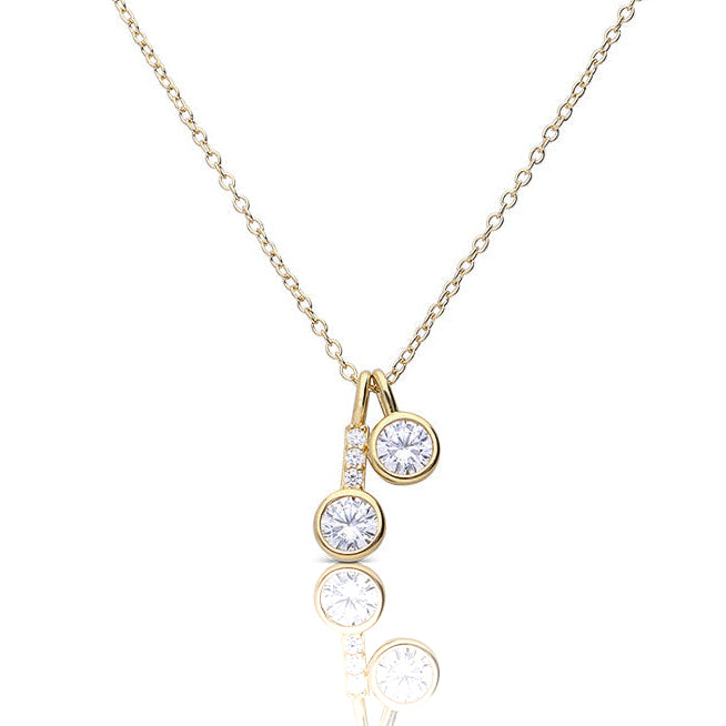 Diamonfire Double Zirconia Pendant Necklace