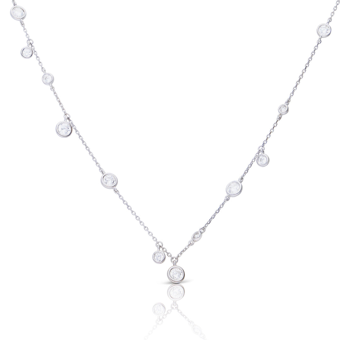 Diamonfire Bezel Set Zirconia Station Necklace
